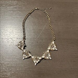 White and gold statement necklace